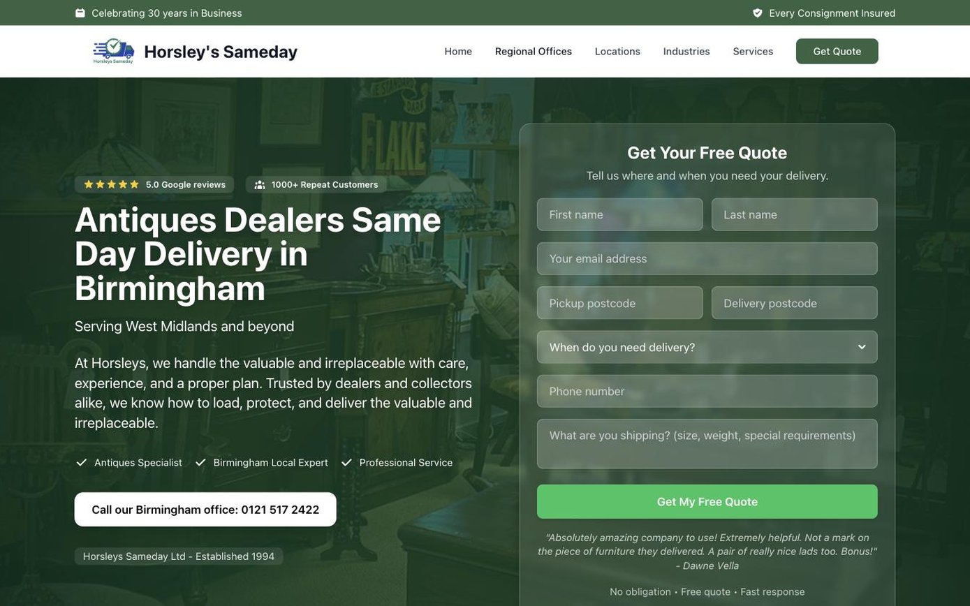Antiques dealers same day delivery in Birmingham, one of 688 combination pages